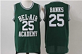 Bel-Air Academy 25 Carlton Banks Green Stitched Movie Jersey,baseball caps,new era cap wholesale,wholesale hats